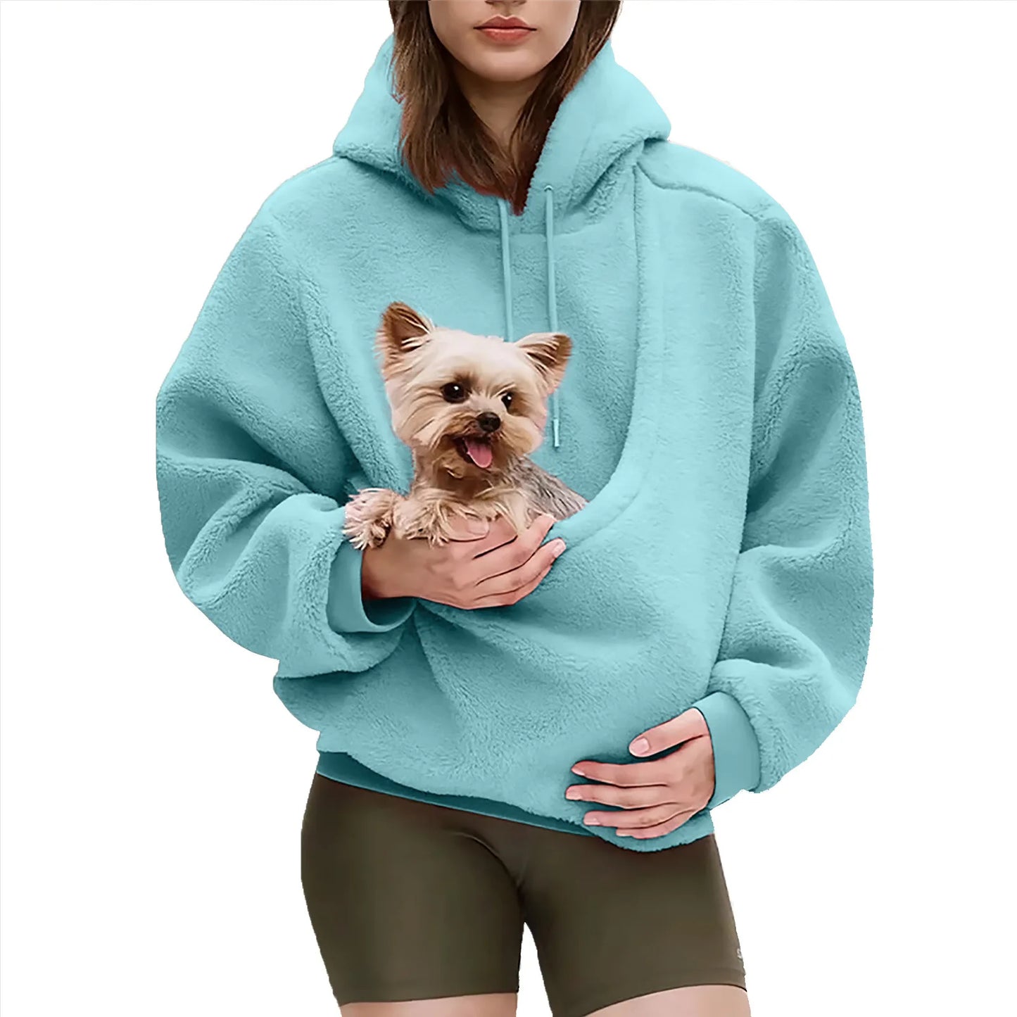 Hoodie Sweatshirt With Pet Pocket