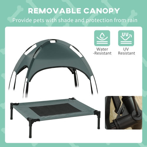 Portable Elevated Dog Bed with Sun Shade (24 Inch)