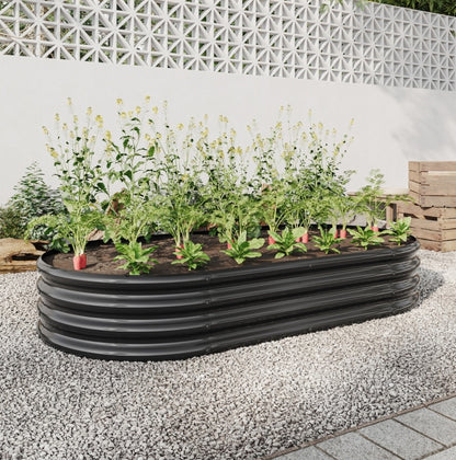 Outdoor Galvanized Metal Oval Planter Box