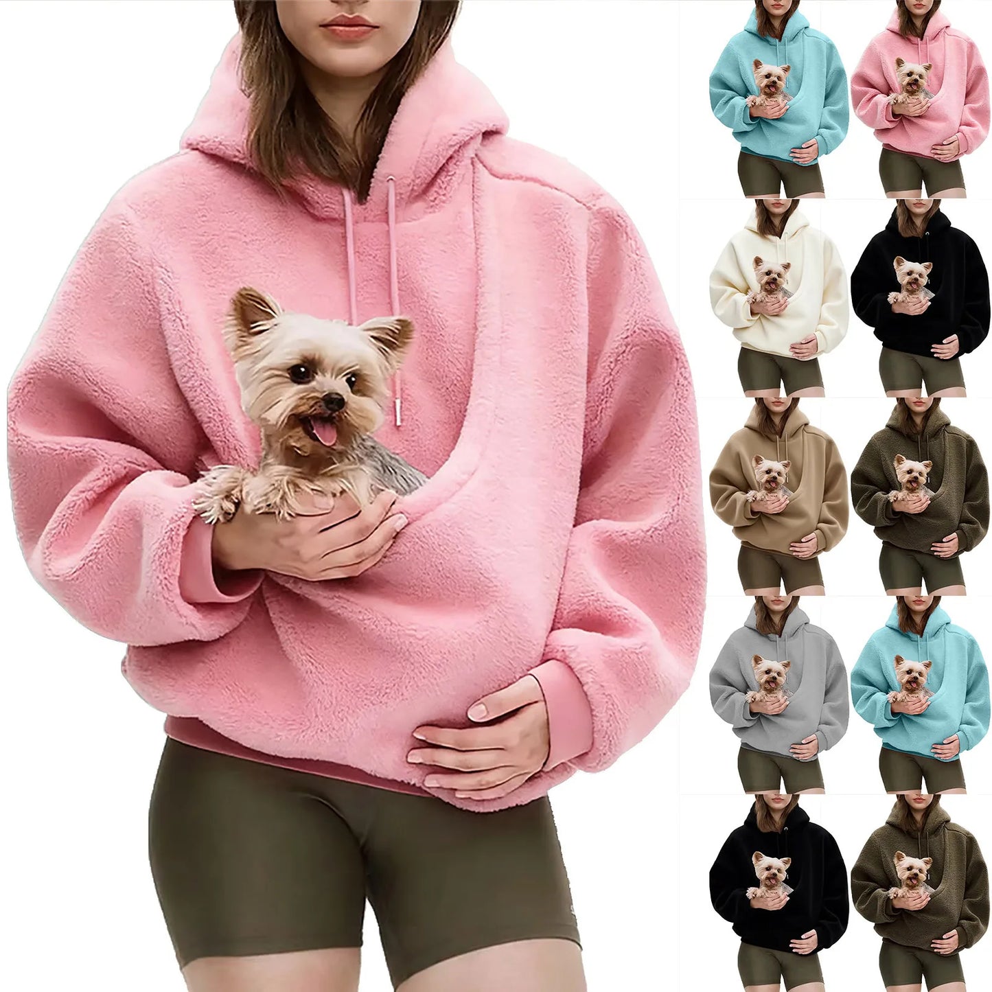 Hoodie Sweatshirt With Pet Pocket