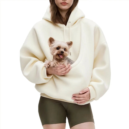 Hoodie Sweatshirt With Pet Pocket