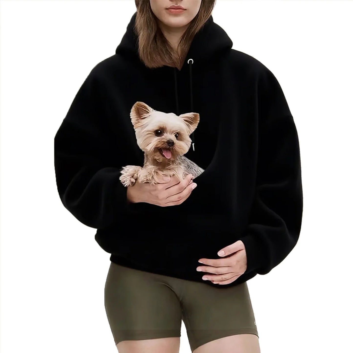 Hoodie Sweatshirt With Pet Pocket