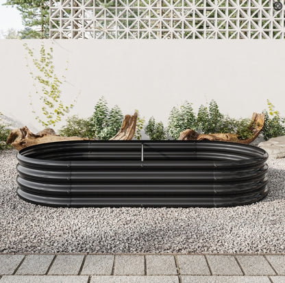Outdoor Galvanized Metal Oval Planter Box