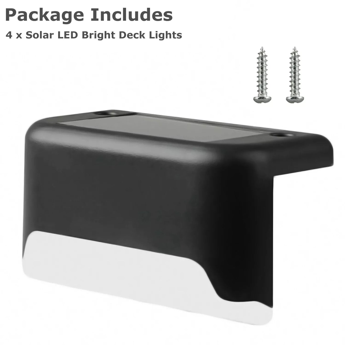 Solar Outdoor Garden & Patio Railing Lights (4-Pack)