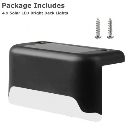 Solar Outdoor Garden & Patio Railing Lights (4-Pack)