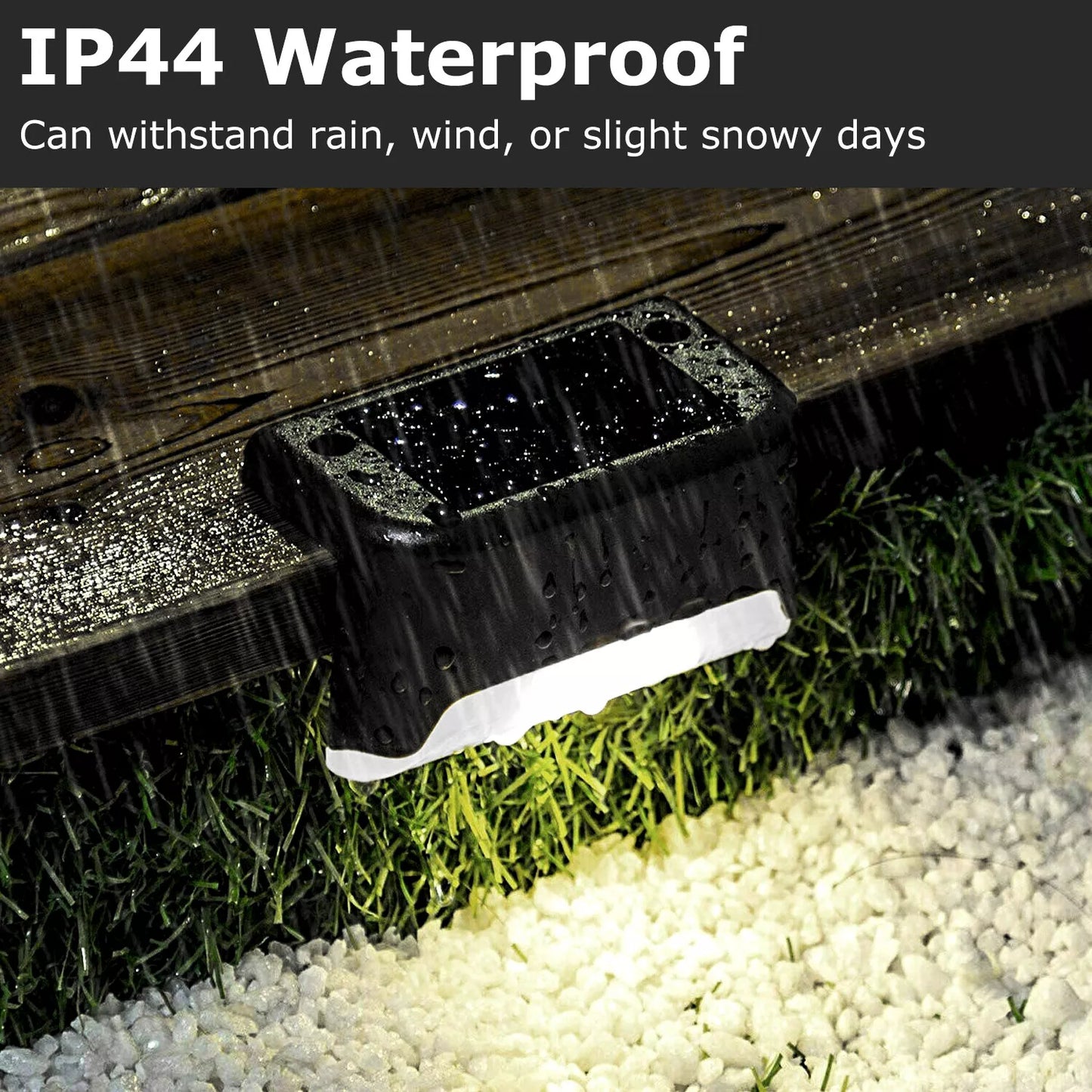 Solar Outdoor Garden & Patio Railing Lights (4-Pack)