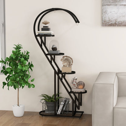 Multi-Tier Metal Plant Stand with Hook