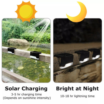 Solar Outdoor Garden & Patio Railing Lights (4-Pack)