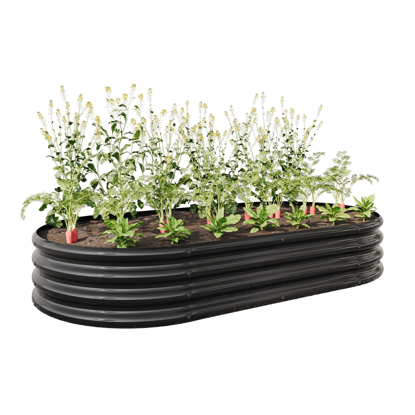 Outdoor Galvanized Metal Oval Planter Box