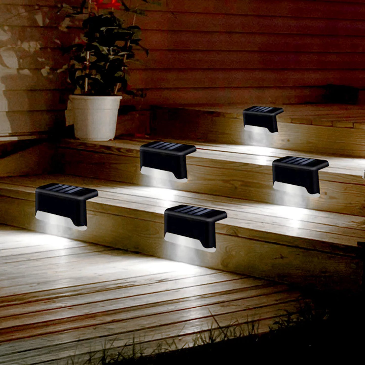 Solar Outdoor Garden & Patio Railing Lights (4-Pack)