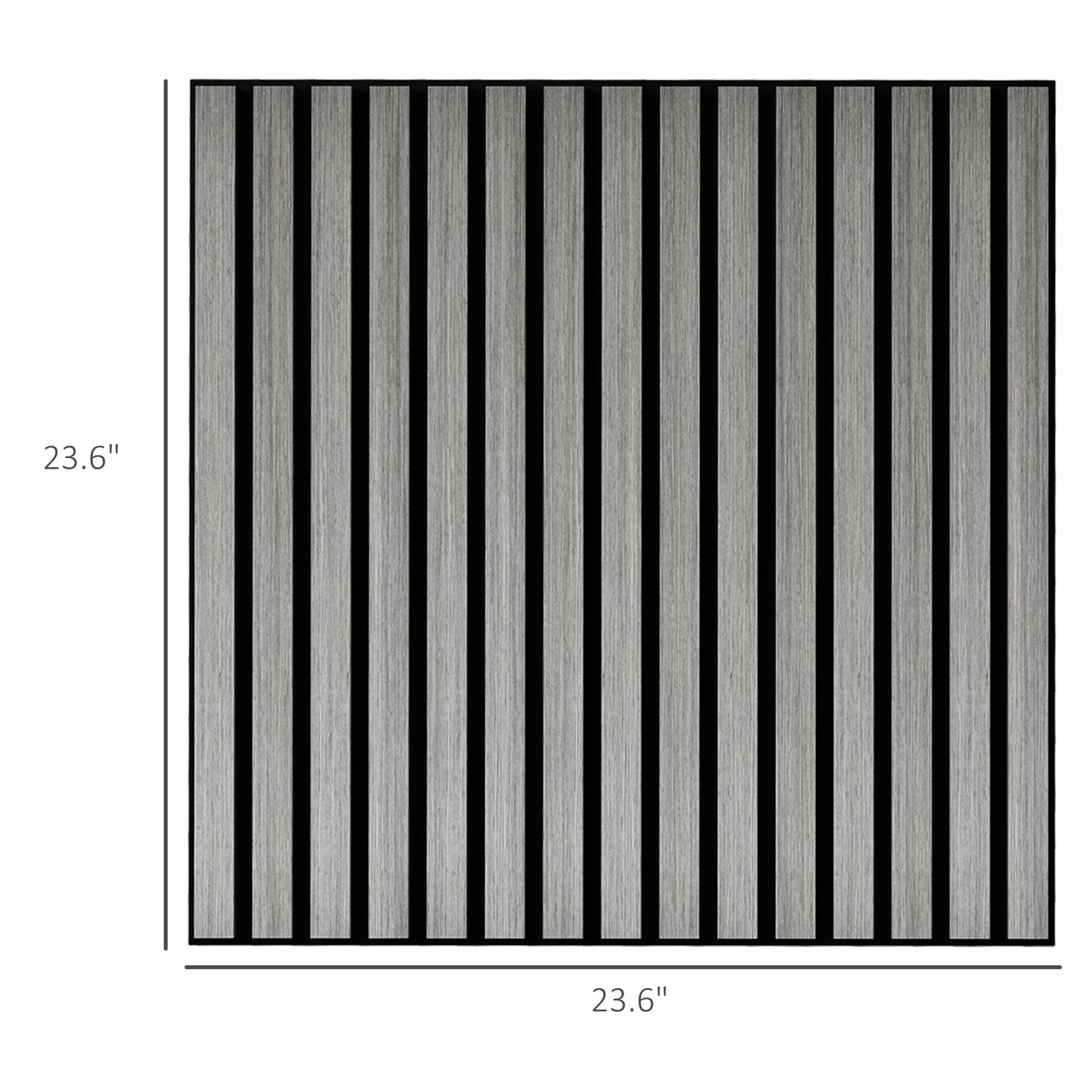 4-Pack Gray Wood Slat Acoustic Wall Panels (24"x24")