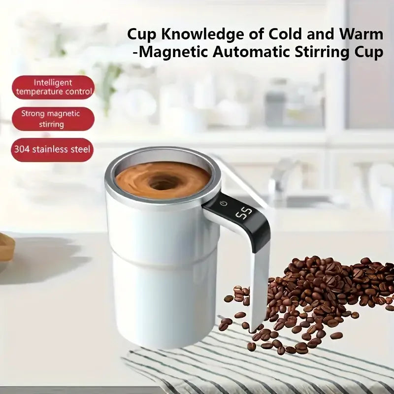 Smart Self-Stirring Coffee Mug with LED Display