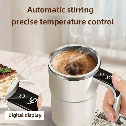 Smart Self-Stirring Coffee Mug with LED Display