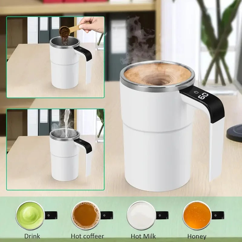 Smart Self-Stirring Coffee Mug with LED Display
