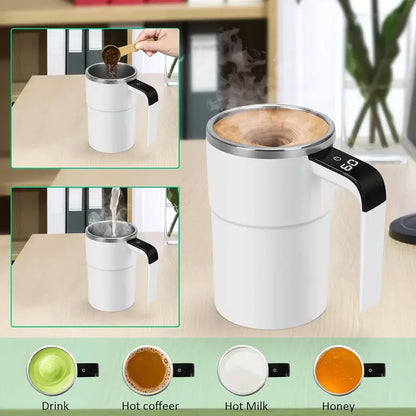 Smart Self-Stirring Coffee Mug with LED Display