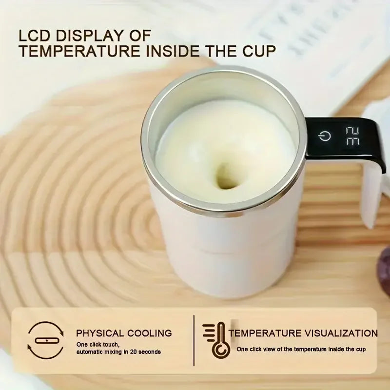 Smart Self-Stirring Coffee Mug with LED Display