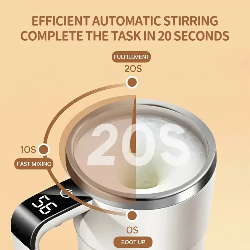 Smart Self-Stirring Coffee Mug with LED Display