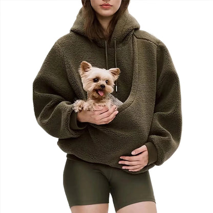 Hoodie Sweatshirt With Pet Pocket