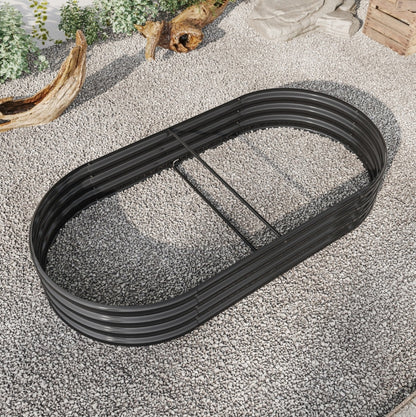 Outdoor Galvanized Metal Oval Planter Box