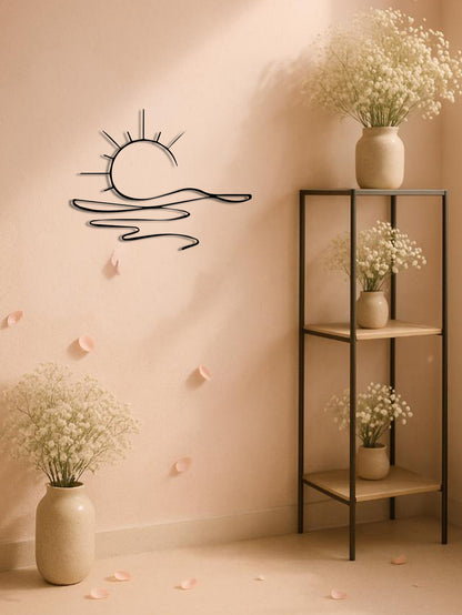 Abstract Sun Line Design Iron Wall Decor