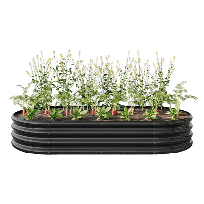Outdoor Galvanized Metal Oval Planter Box