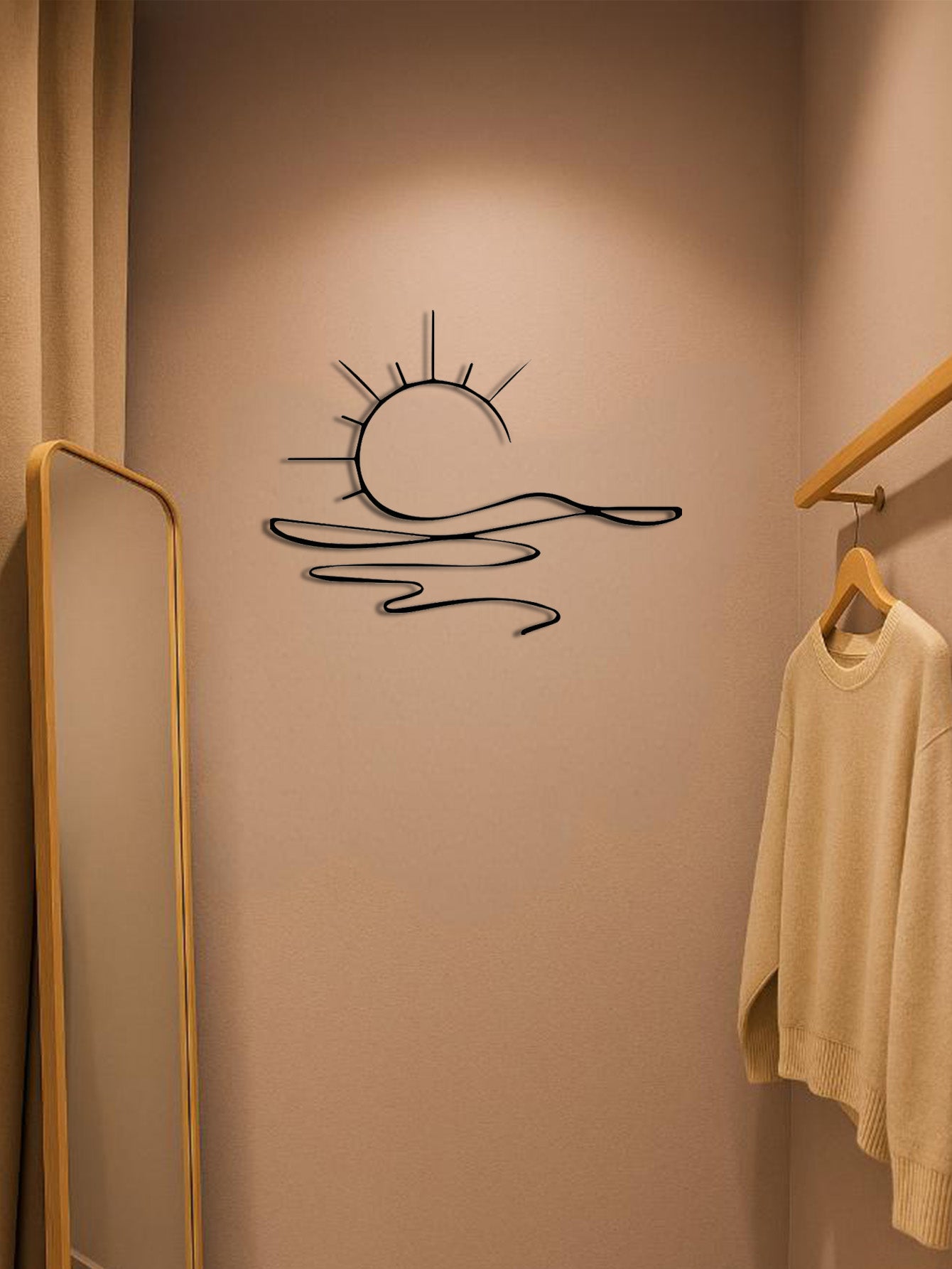 Abstract Sun Line Design Iron Wall Decor