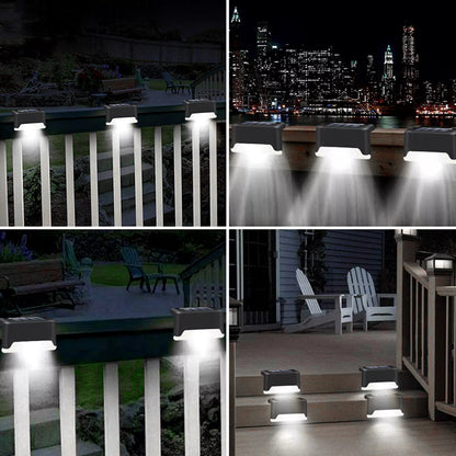 Solar Outdoor Garden & Patio Railing Lights (4-Pack)
