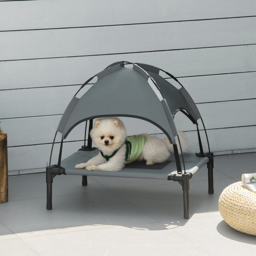 Portable Elevated Dog Bed with Sun Shade (24 Inch)