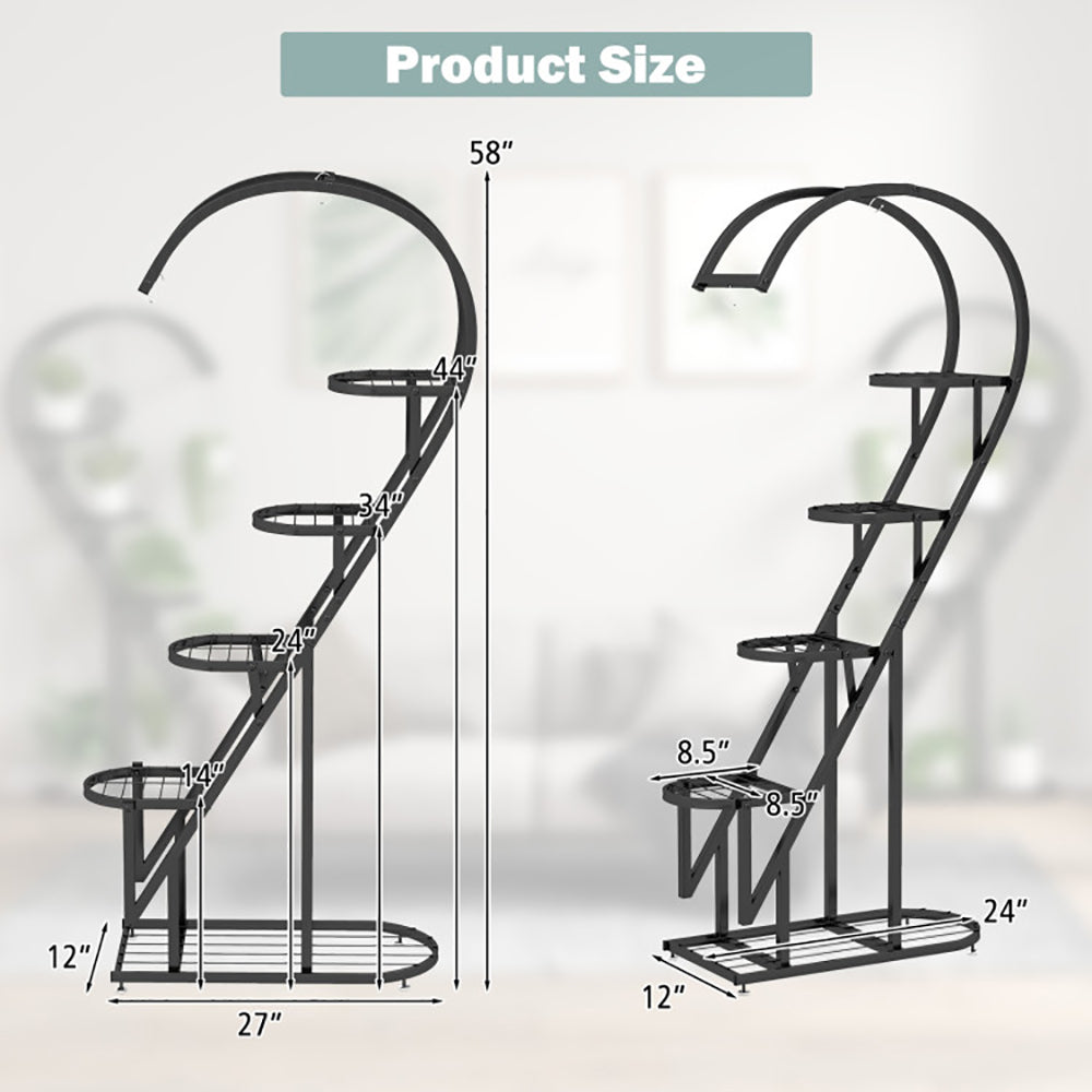 Multi-Tier Metal Plant Stand with Hook
