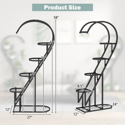 Multi-Tier Metal Plant Stand with Hook